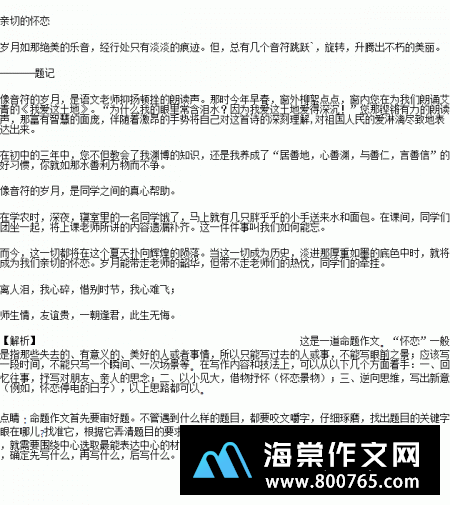 独自怀念高一作文